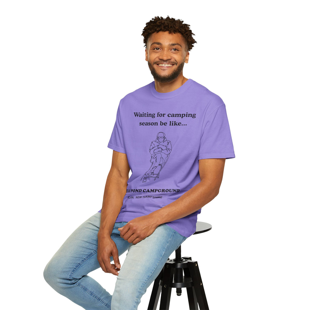 Camping Season Tee — "Waiting for camping season be like..." Cedar Pond Campground Shirt