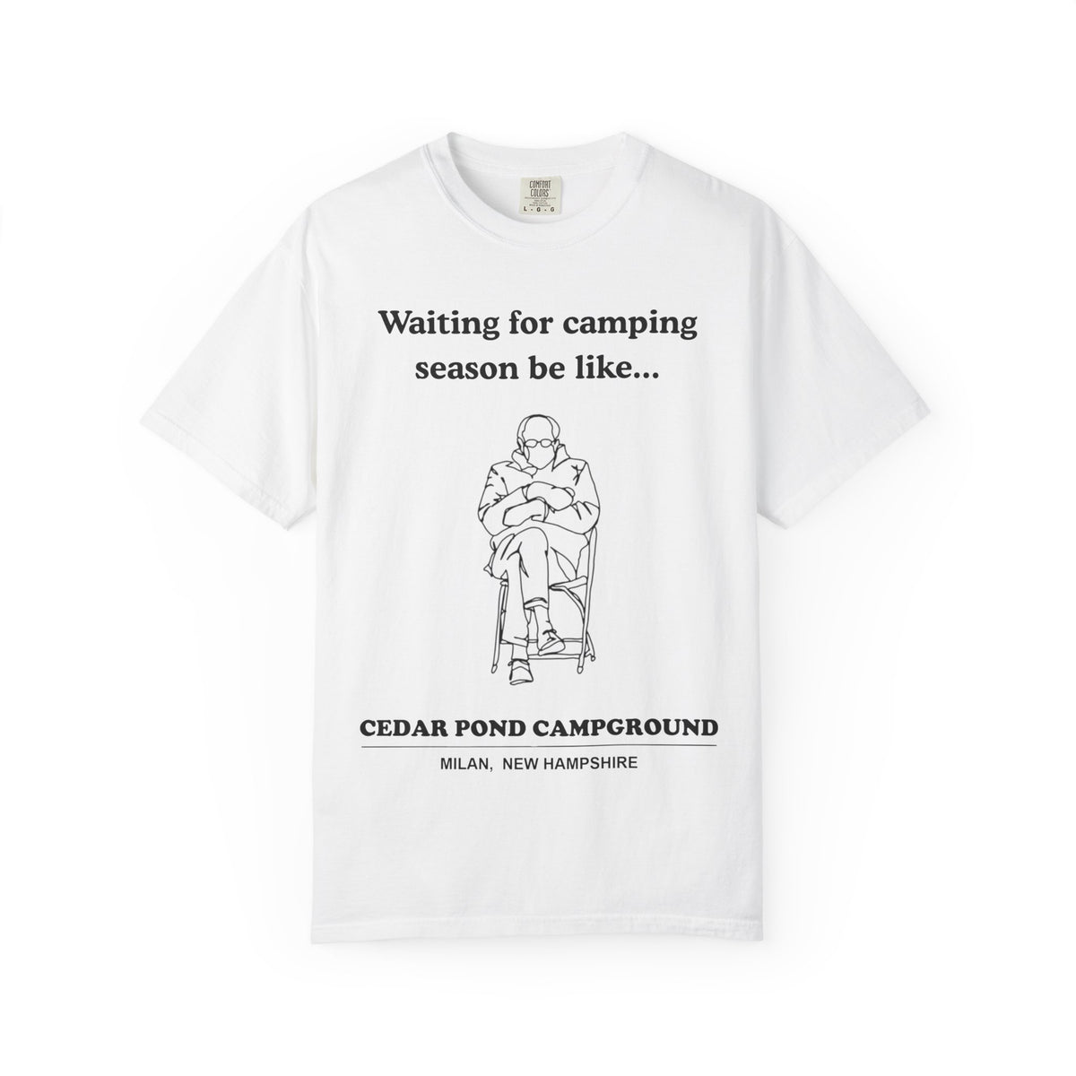 Camping Season Tee — "Waiting for camping season be like..." Cedar Pond Campground Shirt