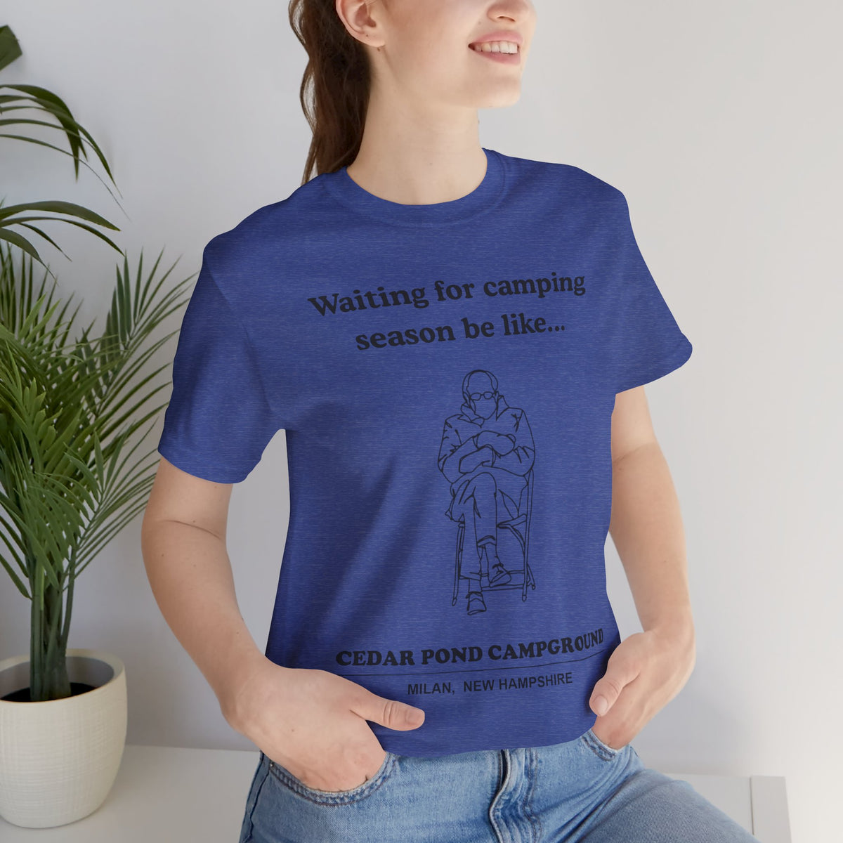 Camping Season Tee — "Waiting for camping season be like..." Cedar Pond Campground Shirt