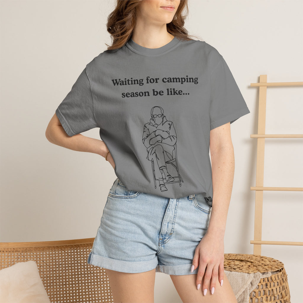 Camping Season Tee — "Waiting for camping season be like..." Cedar Pond Campground Shirt