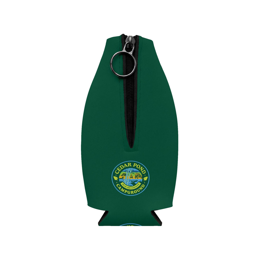 Cedar Pond Campground Zip-Up Bottle Cooler Sleeve