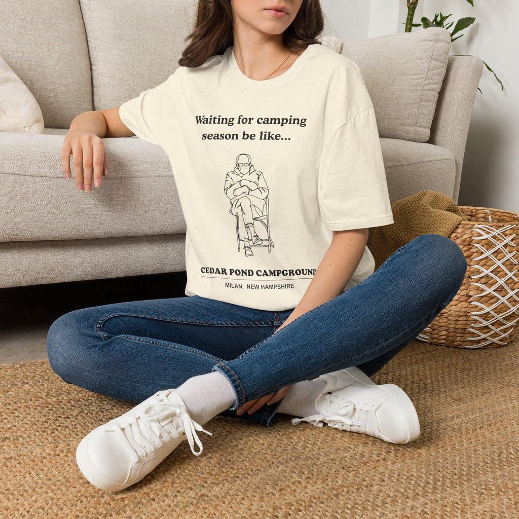 Waiting for Camping Season T-Shirt — Funny Camping Tee with Cozy Chair Graphic