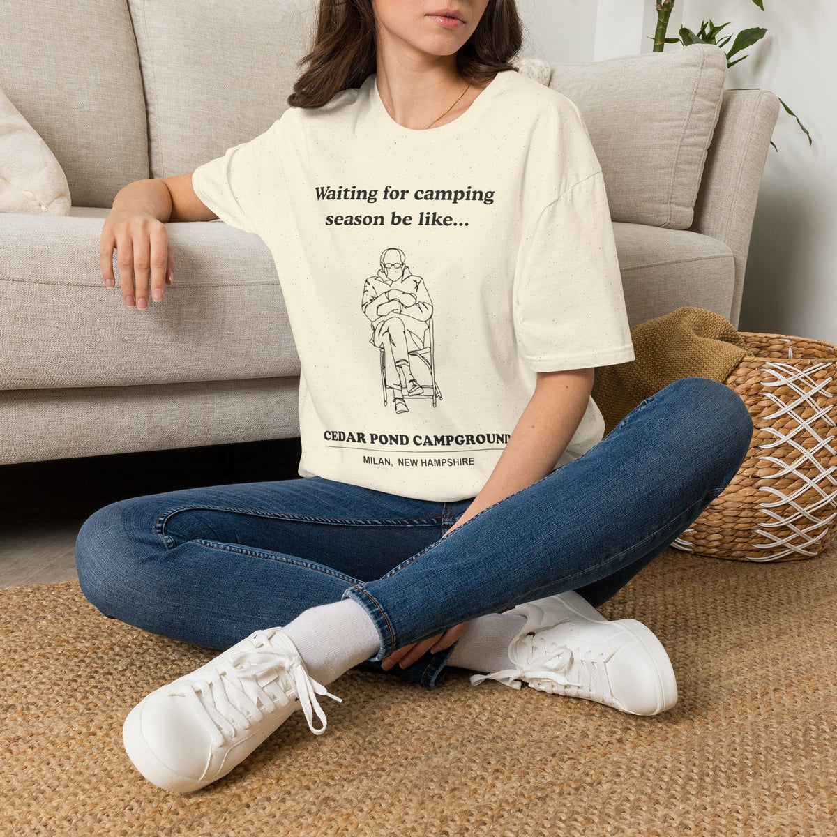 Waiting for Camping Season T-Shirt — Funny Camping Tee with Cozy Chair Graphic