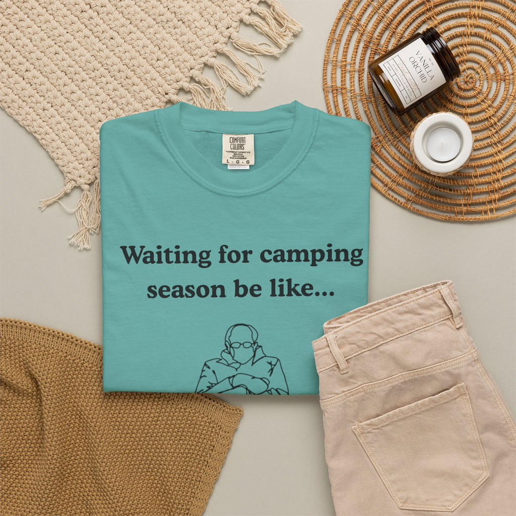 Camping Season Tee — "Waiting for camping season be like..." Cedar Pond Campground Shirt