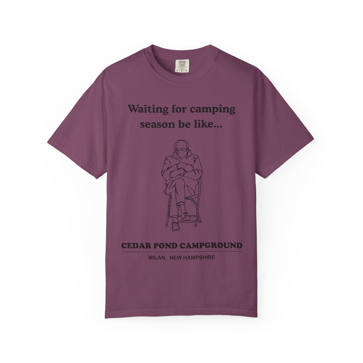 Camping Season Tee — "Waiting for camping season be like..." Cedar Pond Campground Shirt