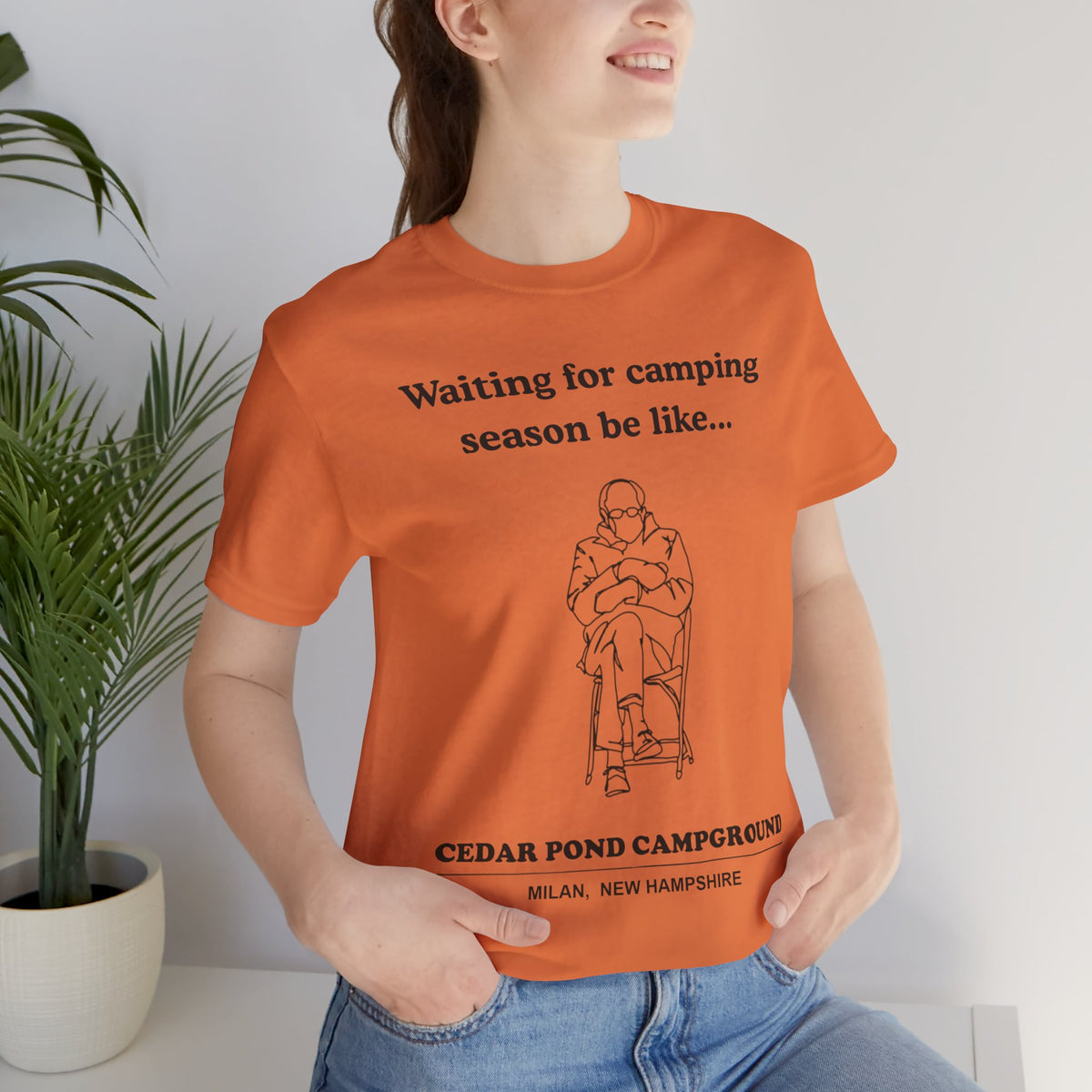 Camping Season Tee — "Waiting for camping season be like..." Cedar Pond Campground Shirt