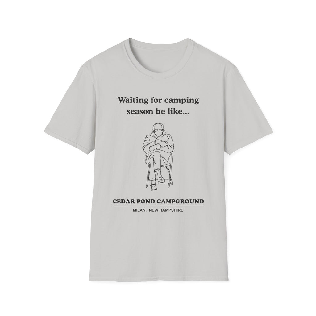 Waiting for Camping Season T-Shirt — Funny Camping Tee with Cozy Chair Graphic