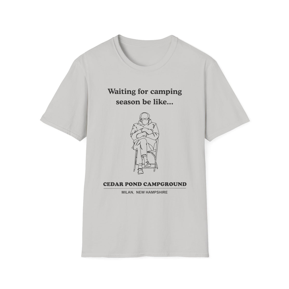 Waiting for Camping Season T-Shirt — Funny Camping Tee with Cozy Chair Graphic