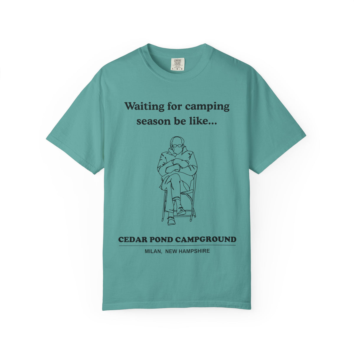 Camping Season Tee — "Waiting for camping season be like..." Cedar Pond Campground Shirt