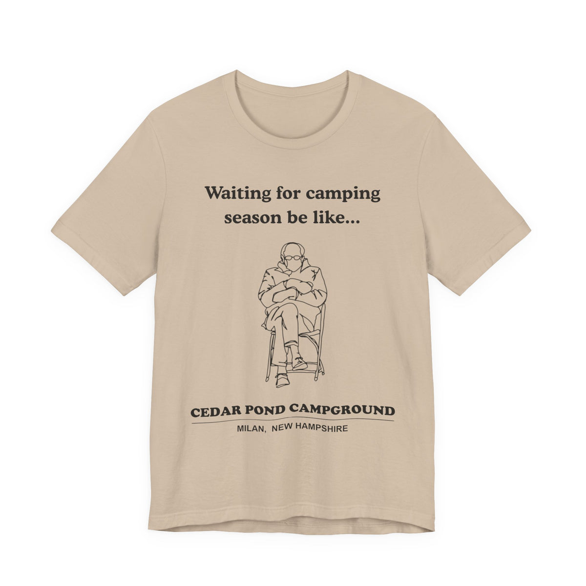 Camping Season Tee — "Waiting for camping season be like..." Cedar Pond Campground Shirt