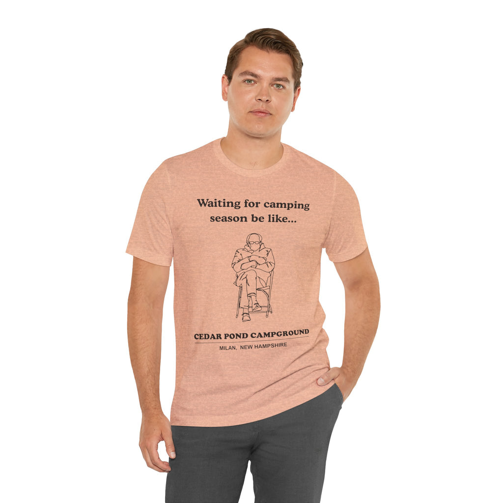 Camping Season Tee — "Waiting for camping season be like..." Cedar Pond Campground Shirt