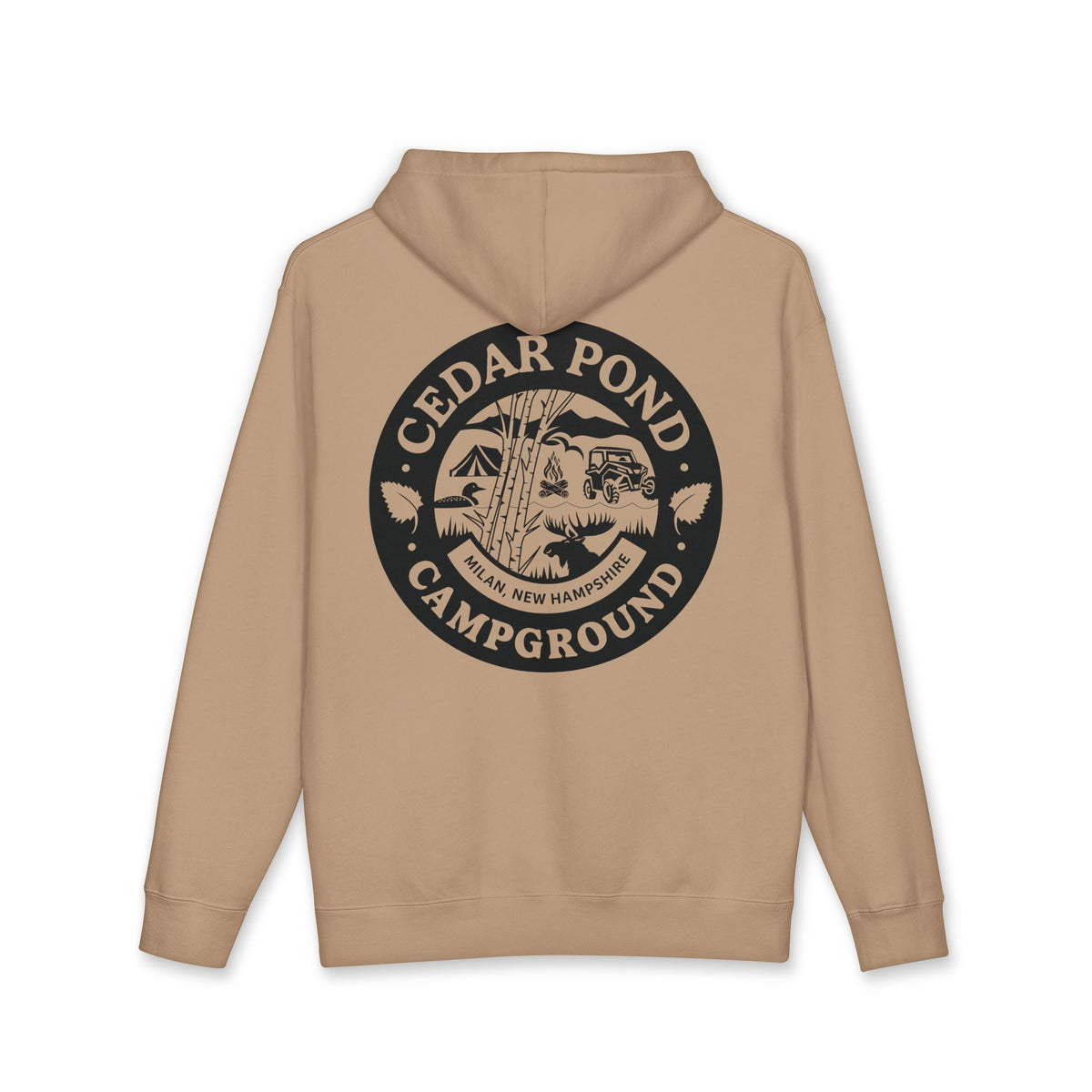Campground Hoodie — "Cedar Pond Campground" Outdoor Camping Pullover