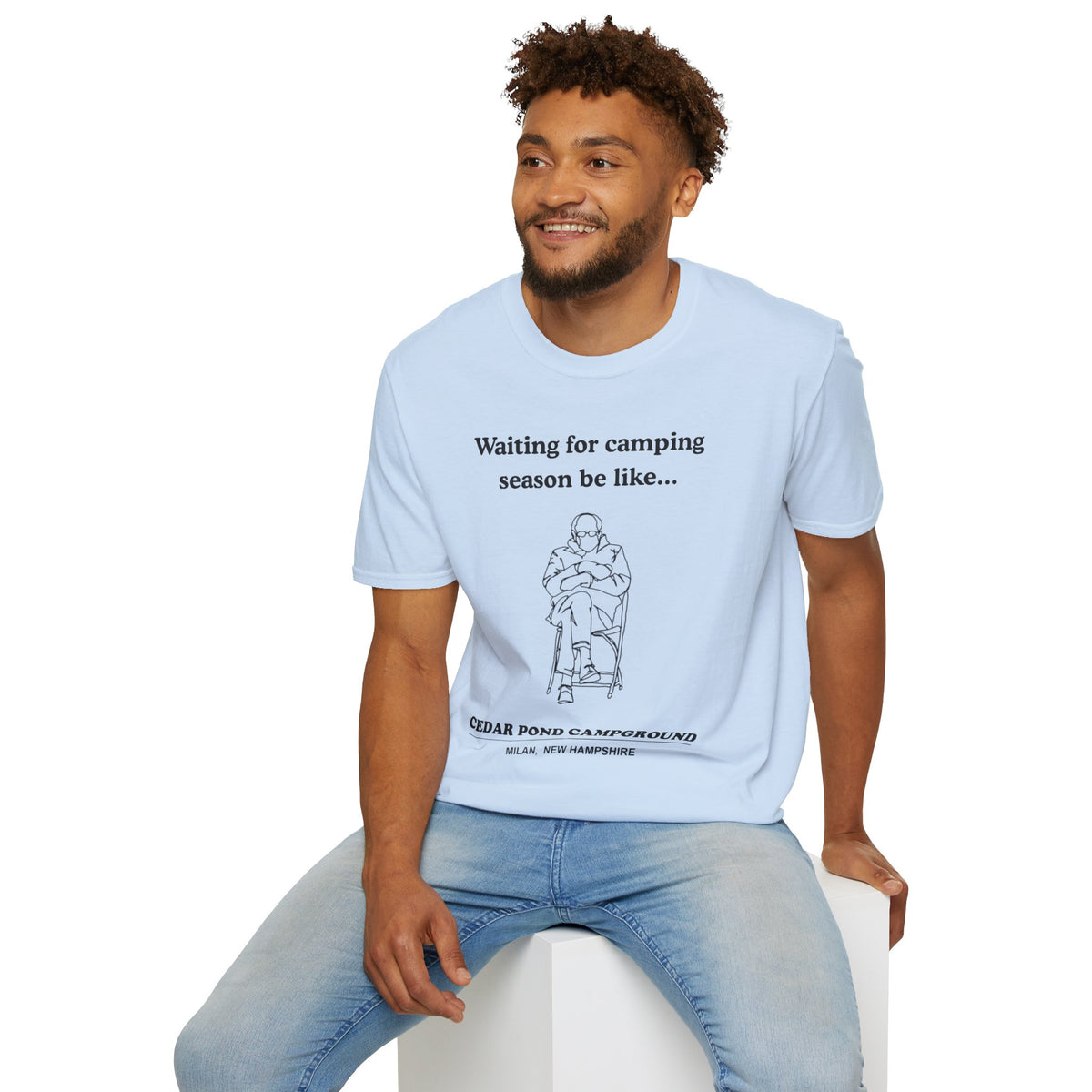 Waiting for Camping Season T-Shirt — Funny Camping Tee with Cozy Chair Graphic