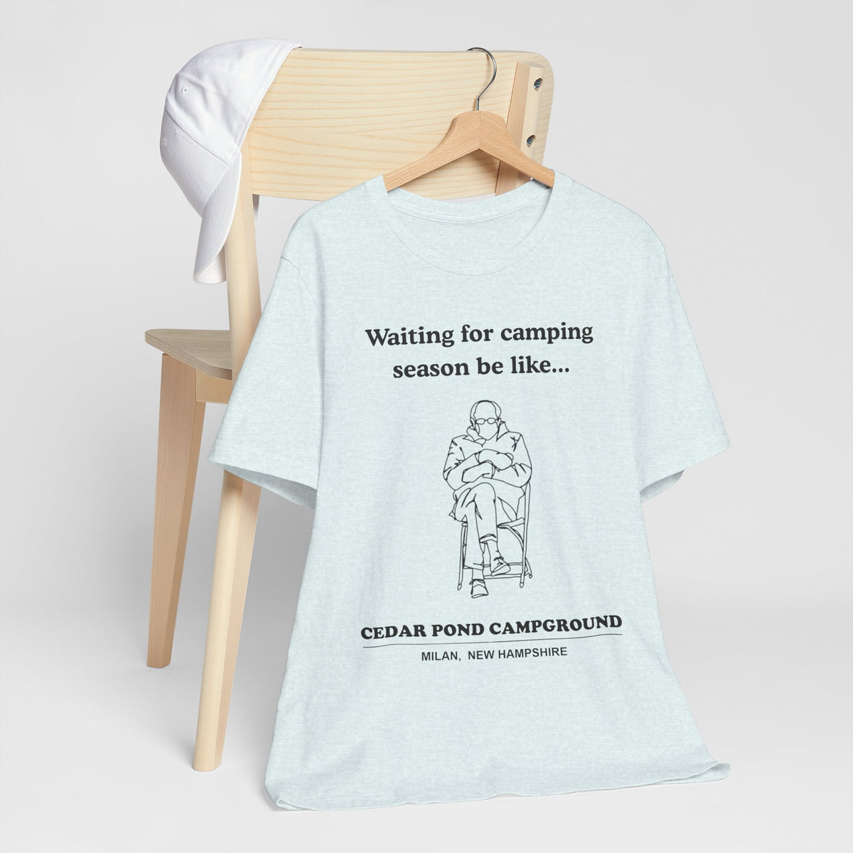 Camping Season Tee — "Waiting for camping season be like..." Cedar Pond Campground Shirt