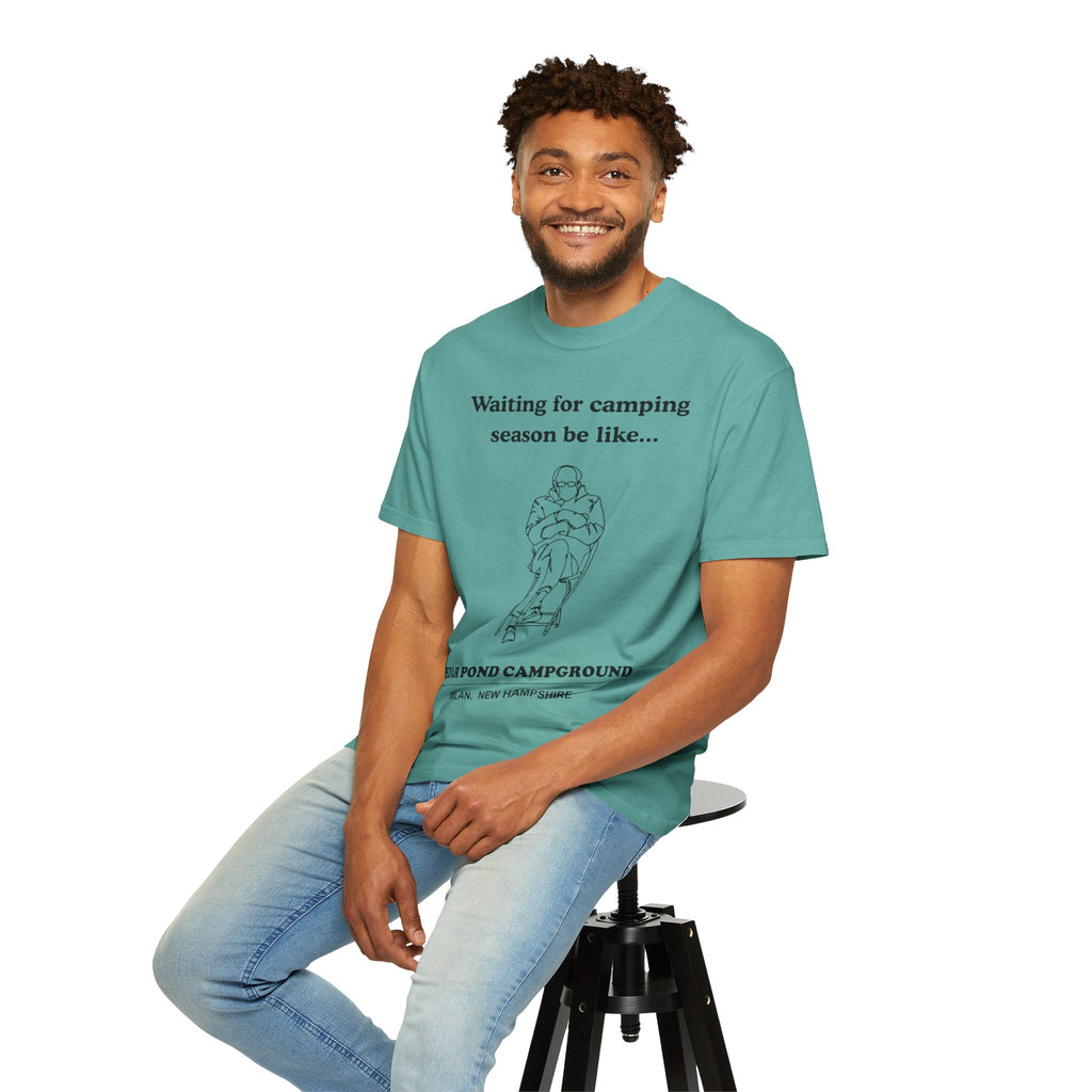 Camping Season Tee — "Waiting for camping season be like..." Cedar Pond Campground Shirt