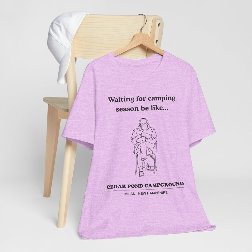 Camping Season Tee — "Waiting for camping season be like..." Cedar Pond Campground Shirt