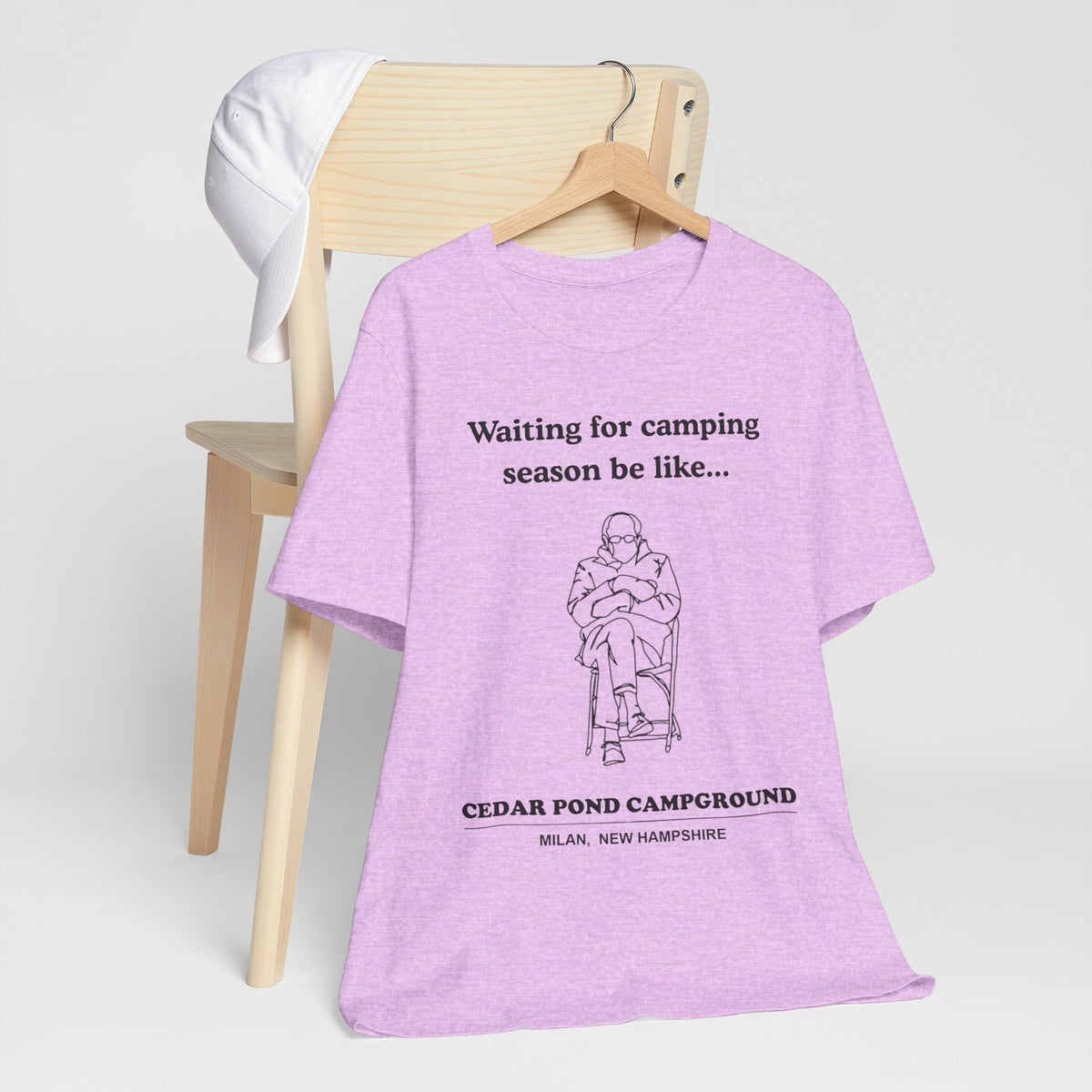 Camping Season Tee — "Waiting for camping season be like..." Cedar Pond Campground Shirt