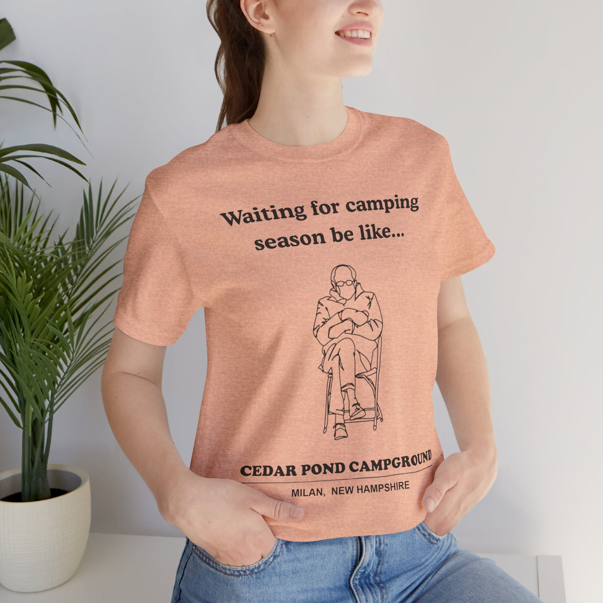 Camping Season Tee — "Waiting for camping season be like..." Cedar Pond Campground Shirt