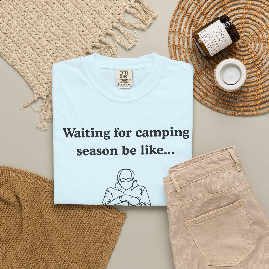 Camping Season Tee — "Waiting for camping season be like..." Cedar Pond Campground Shirt