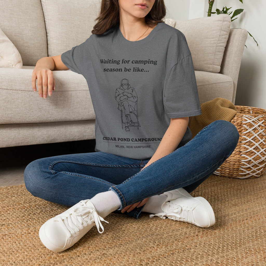 Waiting for Camping Season T-Shirt — Funny Camping Tee with Cozy Chair Graphic