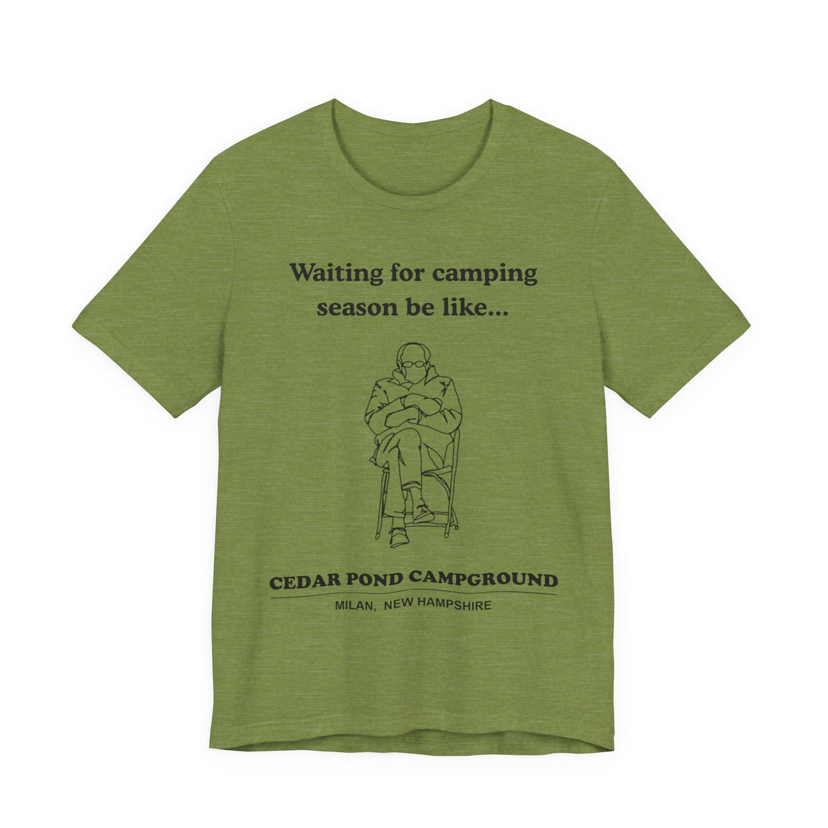 Camping Season Tee — "Waiting for camping season be like..." Cedar Pond Campground Shirt