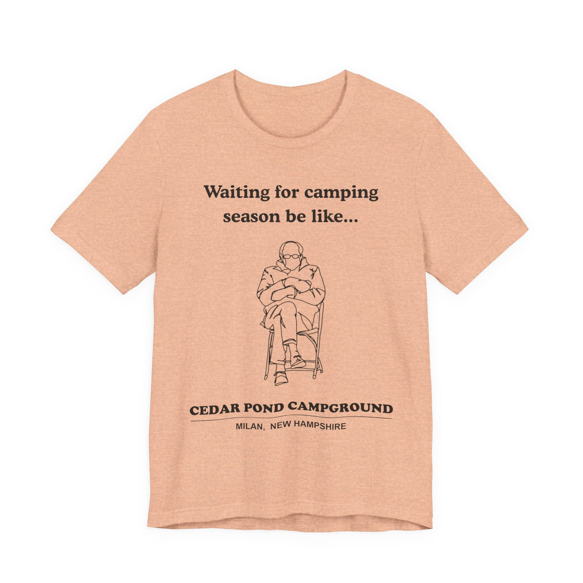 Camping Season Tee — "Waiting for camping season be like..." Cedar Pond Campground Shirt