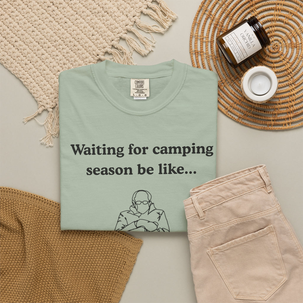 Camping Season Tee — "Waiting for camping season be like..." Cedar Pond Campground Shirt