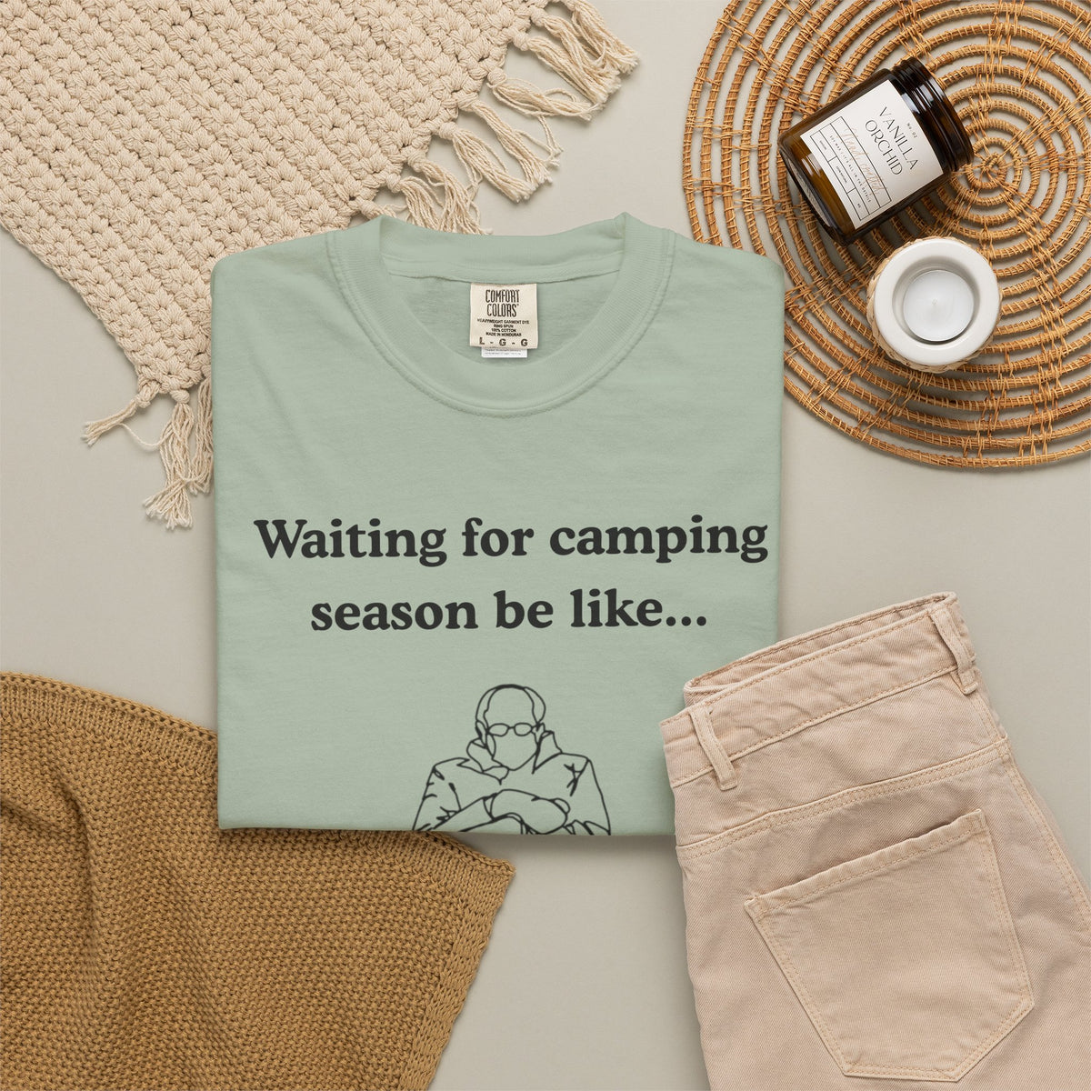 Camping Season Tee — "Waiting for camping season be like..." Cedar Pond Campground Shirt