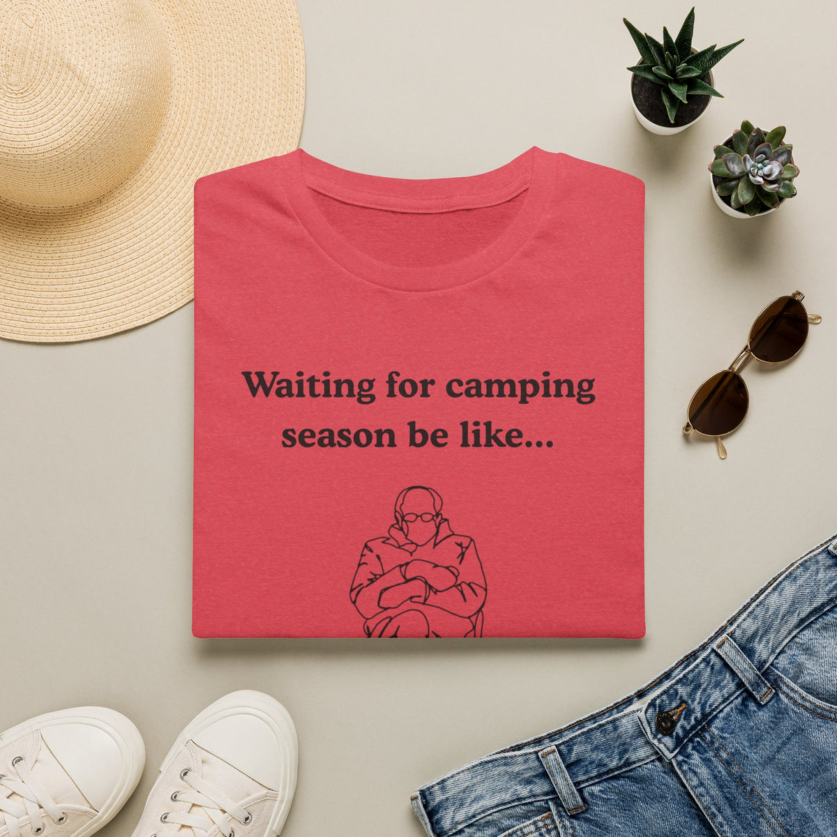 Waiting for Camping Season T-Shirt — Funny Camping Tee with Cozy Chair Graphic