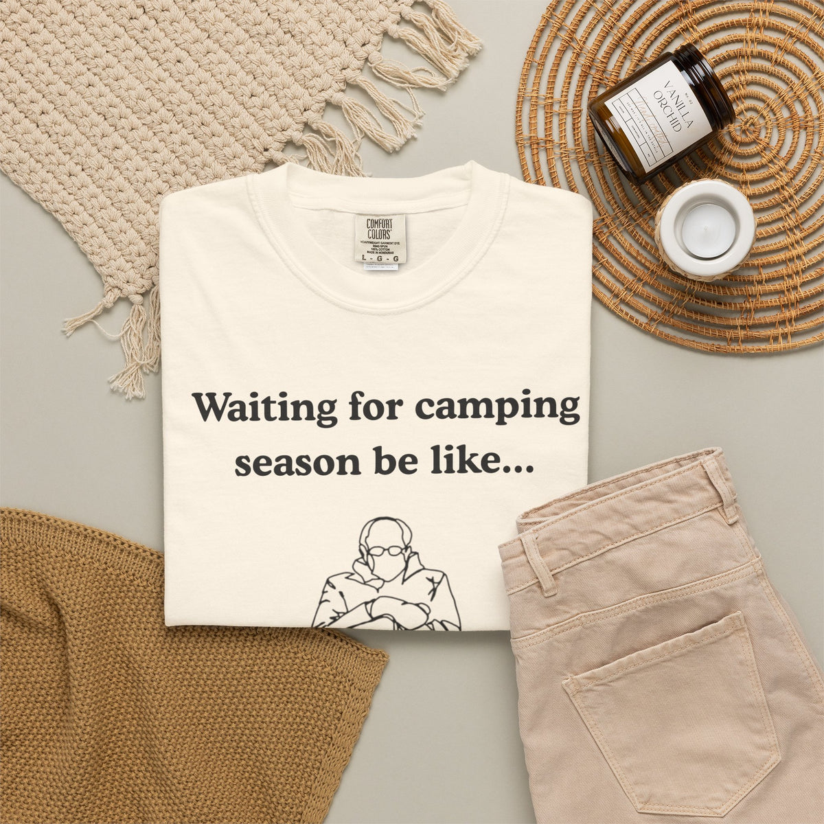 Camping Season Tee — "Waiting for camping season be like..." Cedar Pond Campground Shirt
