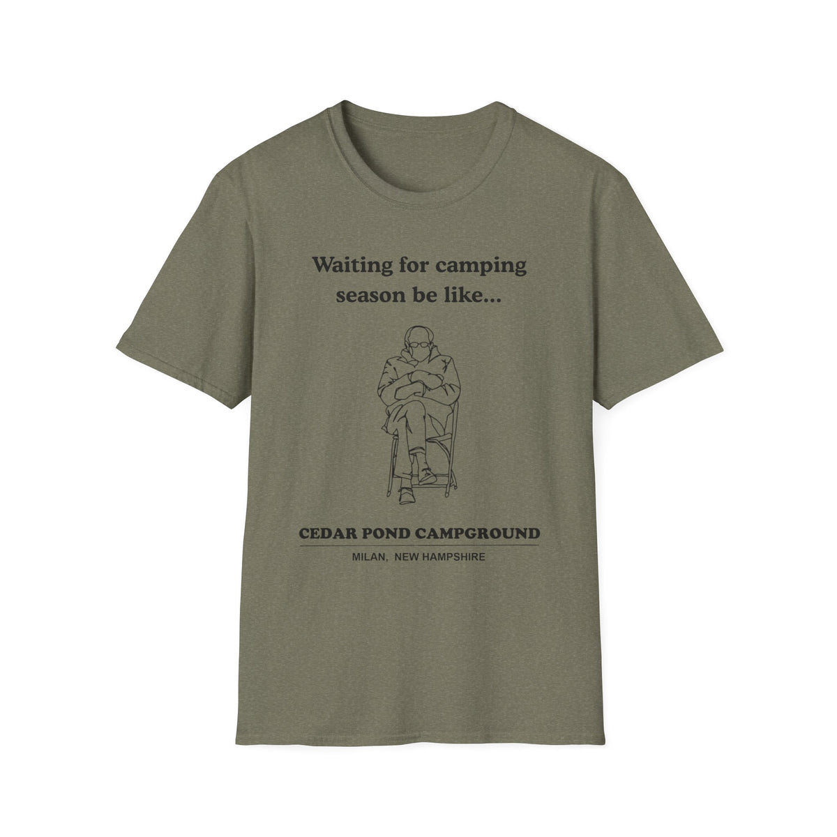 Waiting for Camping Season T-Shirt — Funny Camping Tee with Cozy Chair Graphic