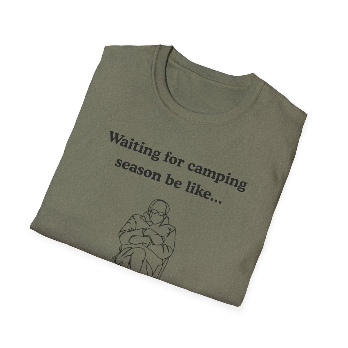Waiting for Camping Season T-Shirt — Funny Camping Tee with Cozy Chair Graphic
