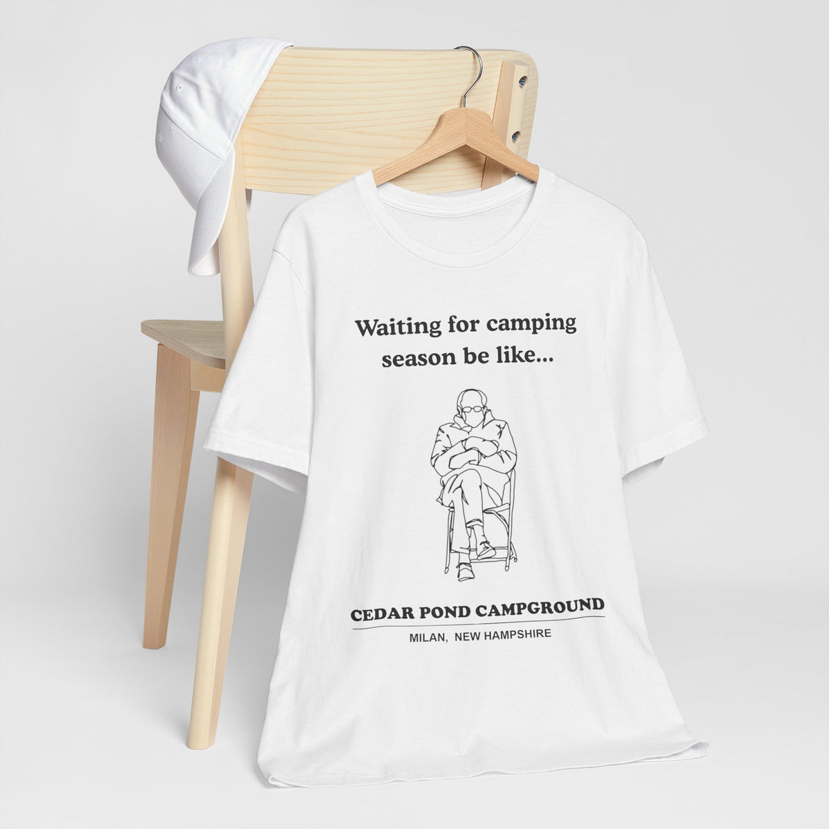 Camping Season Tee — "Waiting for camping season be like..." Cedar Pond Campground Shirt