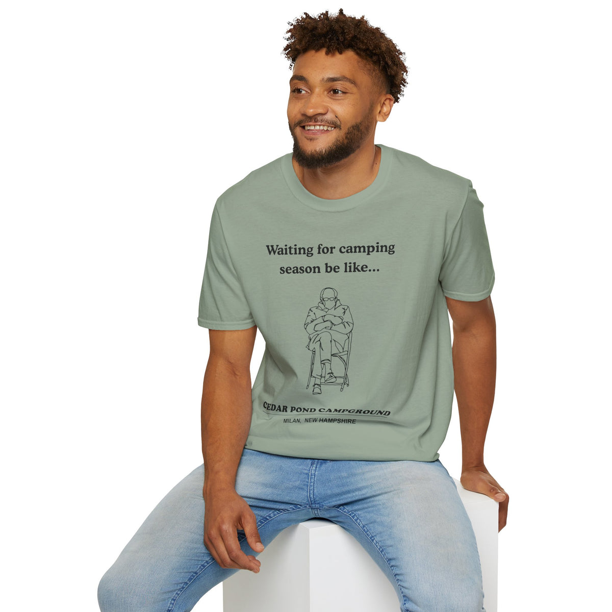 Waiting for Camping Season T-Shirt — Funny Camping Tee with Cozy Chair Graphic
