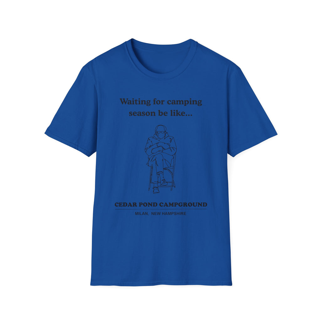 Waiting for Camping Season T-Shirt — Funny Camping Tee with Cozy Chair Graphic