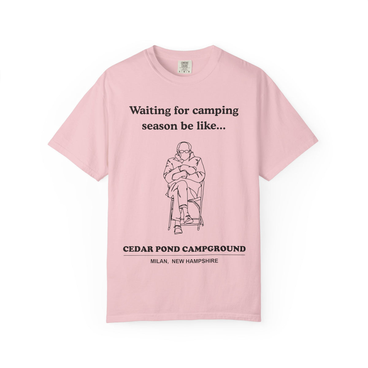 Camping Season Tee — "Waiting for camping season be like..." Cedar Pond Campground Shirt