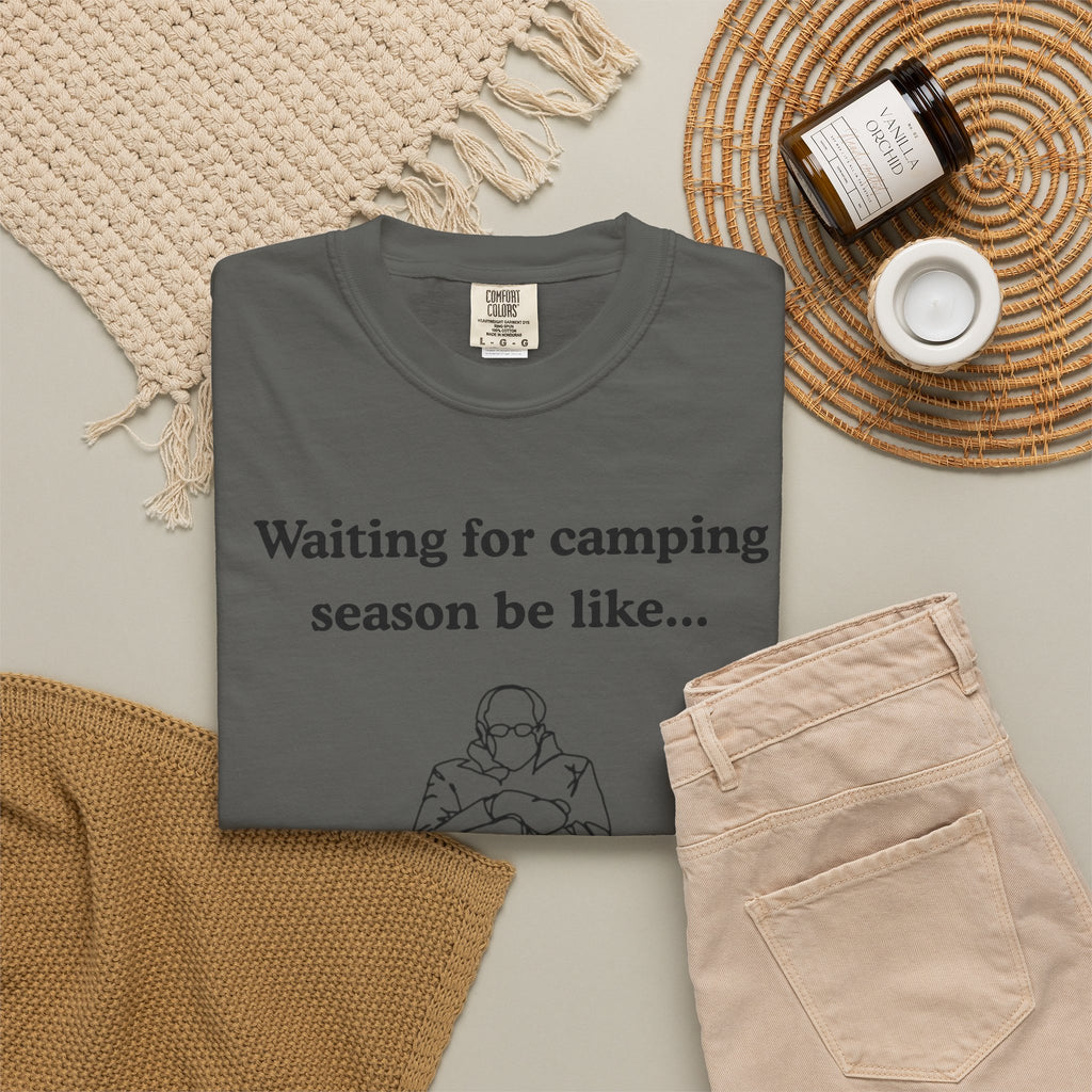 Camping Season Tee — "Waiting for camping season be like..." Cedar Pond Campground Shirt