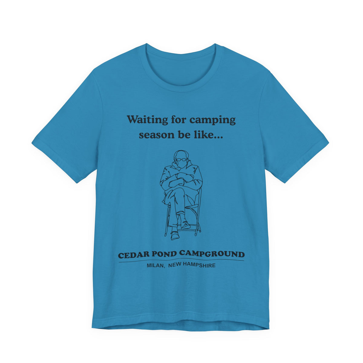 Camping Season Tee — "Waiting for camping season be like..." Cedar Pond Campground Shirt