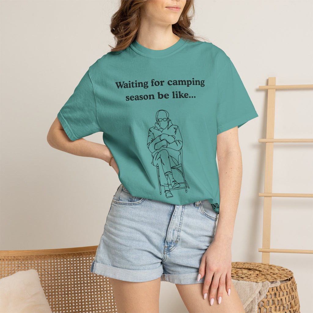 Camping Season Tee — "Waiting for camping season be like..." Cedar Pond Campground Shirt
