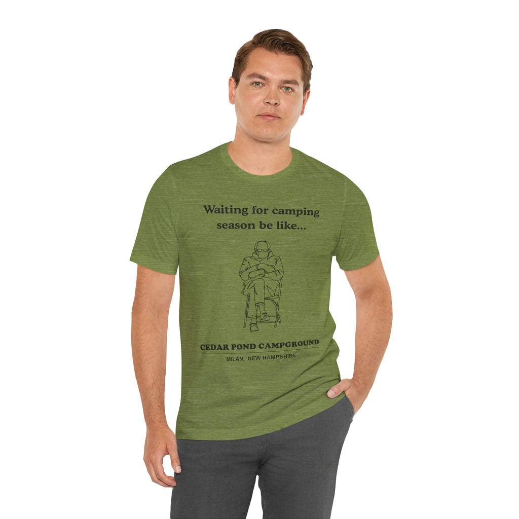 Camping Season Tee — "Waiting for camping season be like..." Cedar Pond Campground Shirt