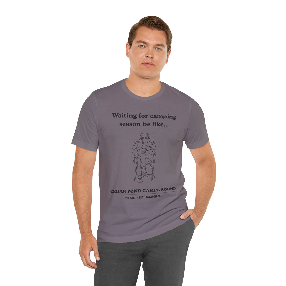 Camping Season Tee — "Waiting for camping season be like..." Cedar Pond Campground Shirt