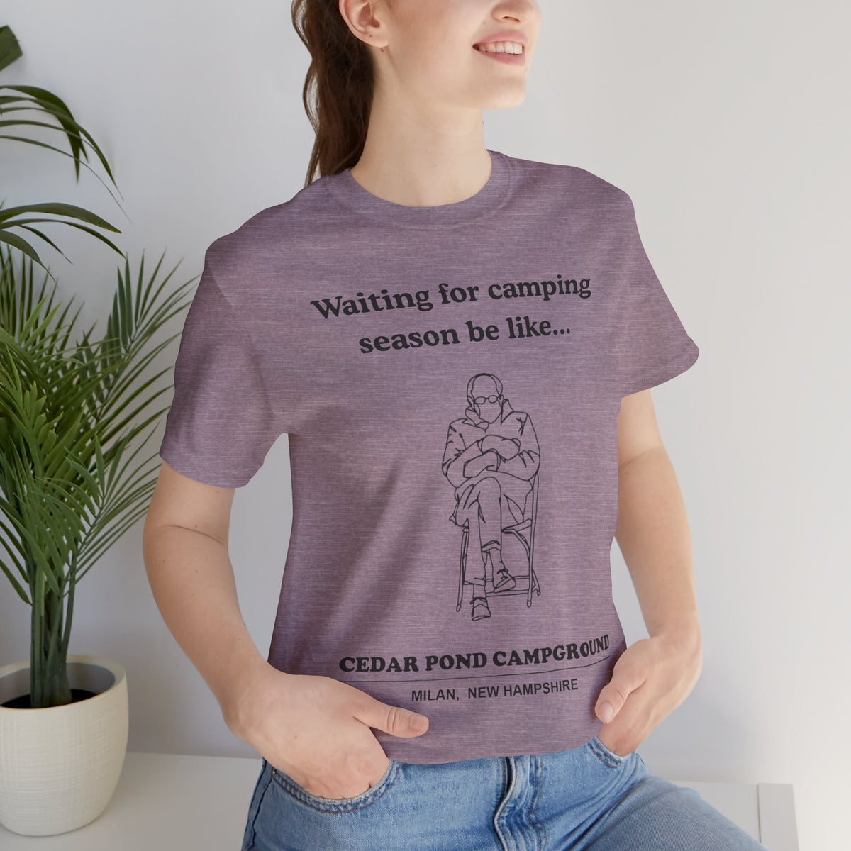 Camping Season Tee — "Waiting for camping season be like..." Cedar Pond Campground Shirt