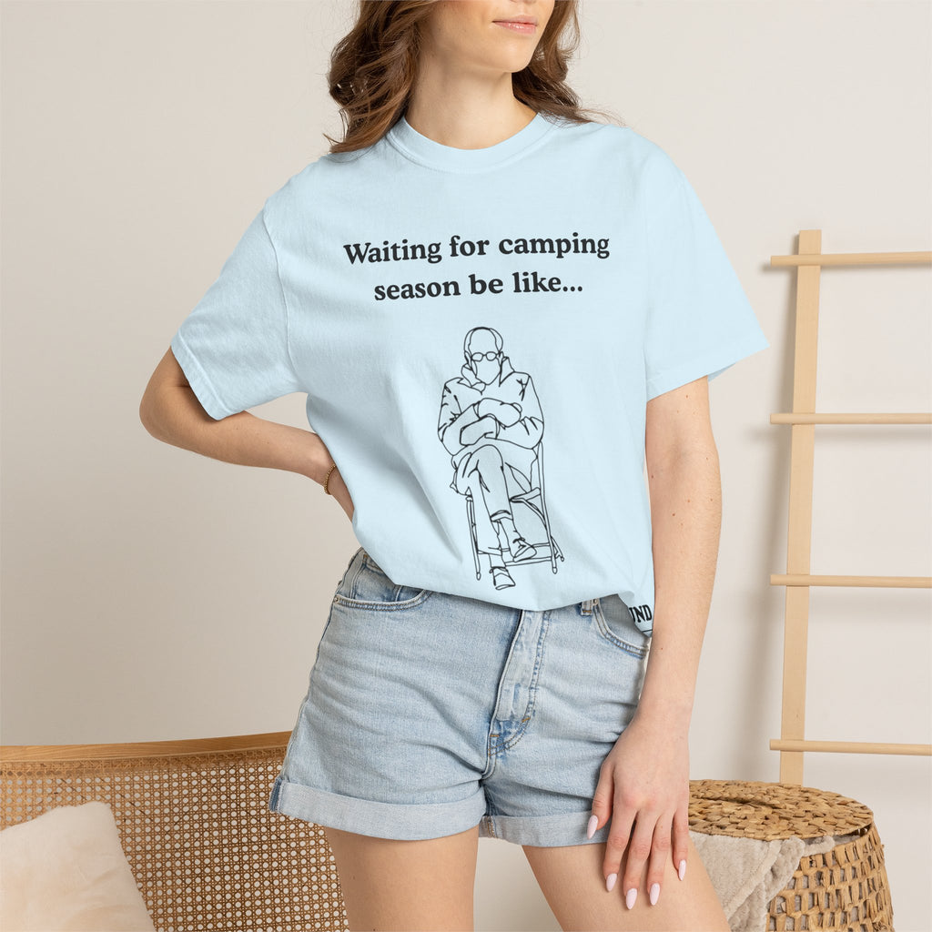 Camping Season Tee — "Waiting for camping season be like..." Cedar Pond Campground Shirt