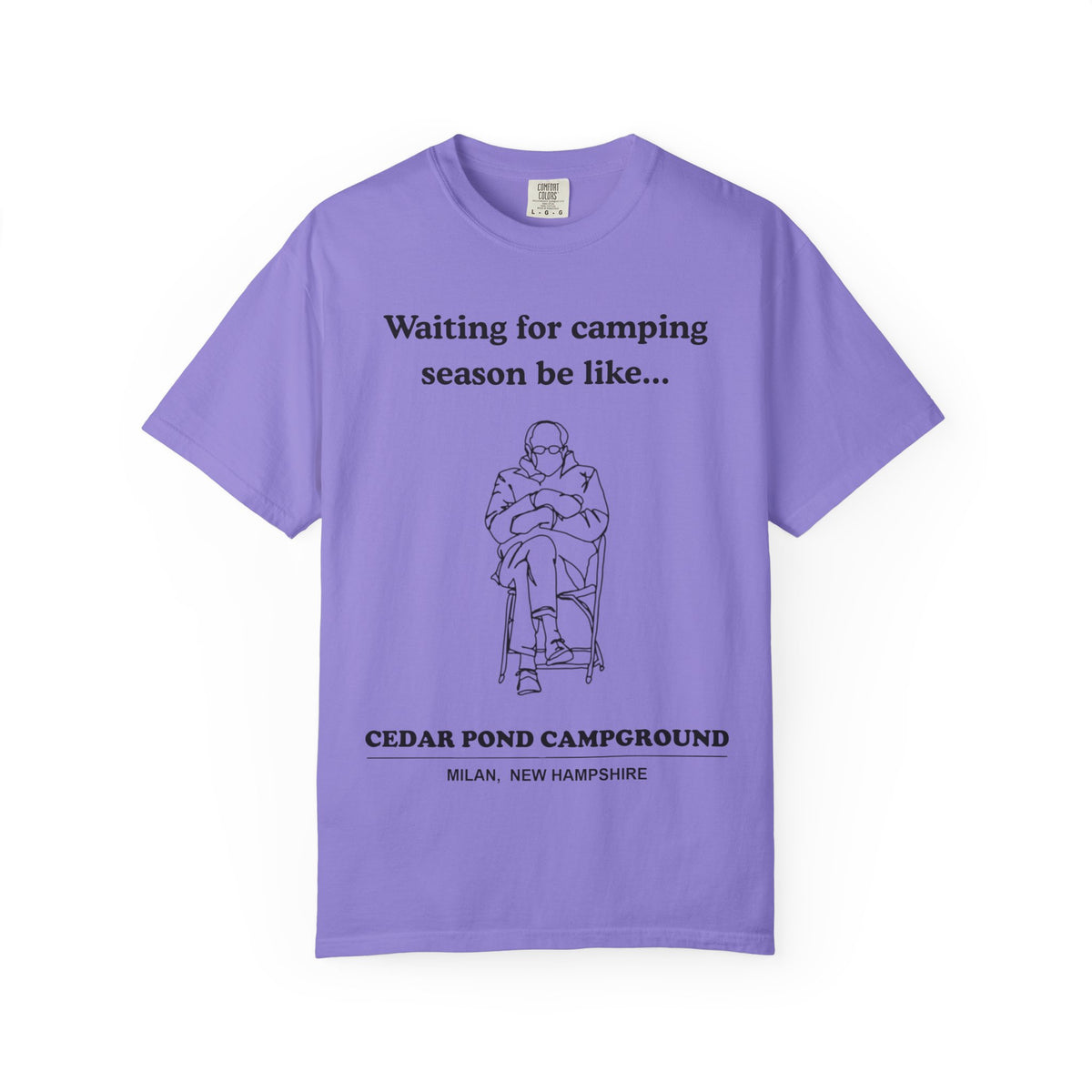 Camping Season Tee — "Waiting for camping season be like..." Cedar Pond Campground Shirt