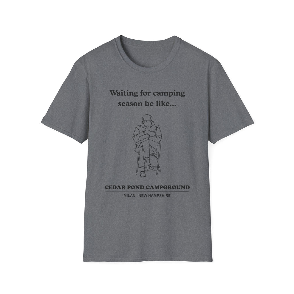 Waiting for Camping Season T-Shirt — Funny Camping Tee with Cozy Chair Graphic
