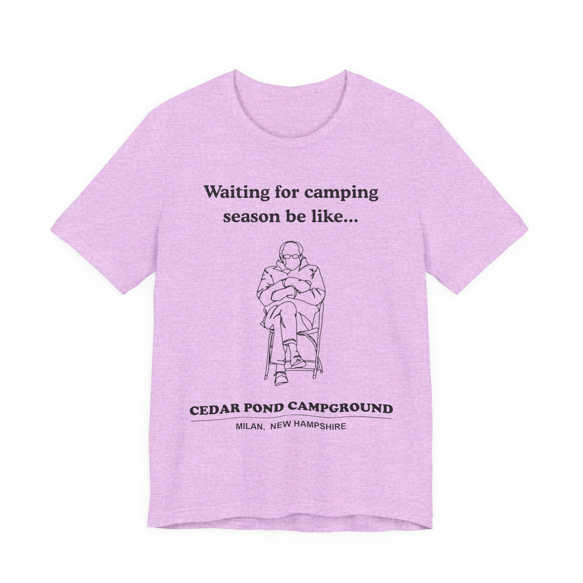 Camping Season Tee — "Waiting for camping season be like..." Cedar Pond Campground Shirt