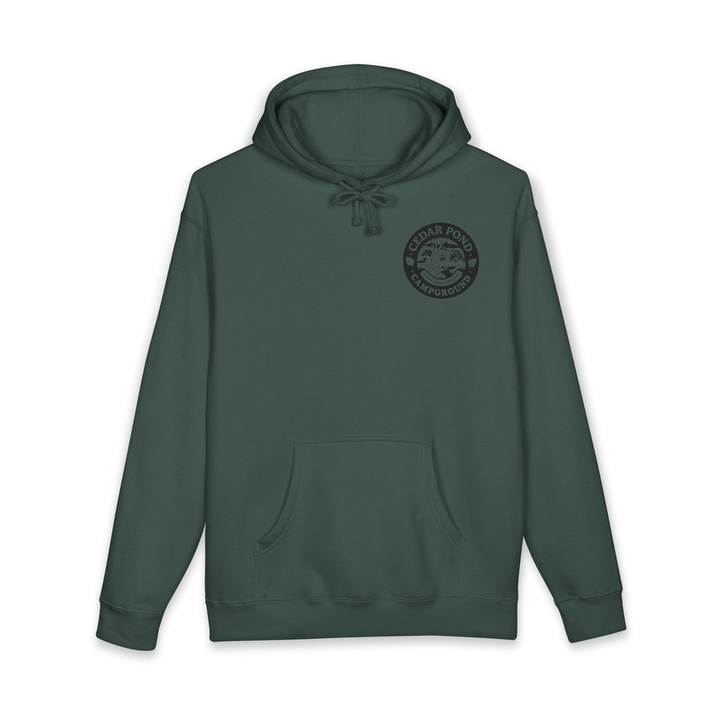 Campground Hoodie — "Cedar Pond Campground" Outdoor Camping Pullover
