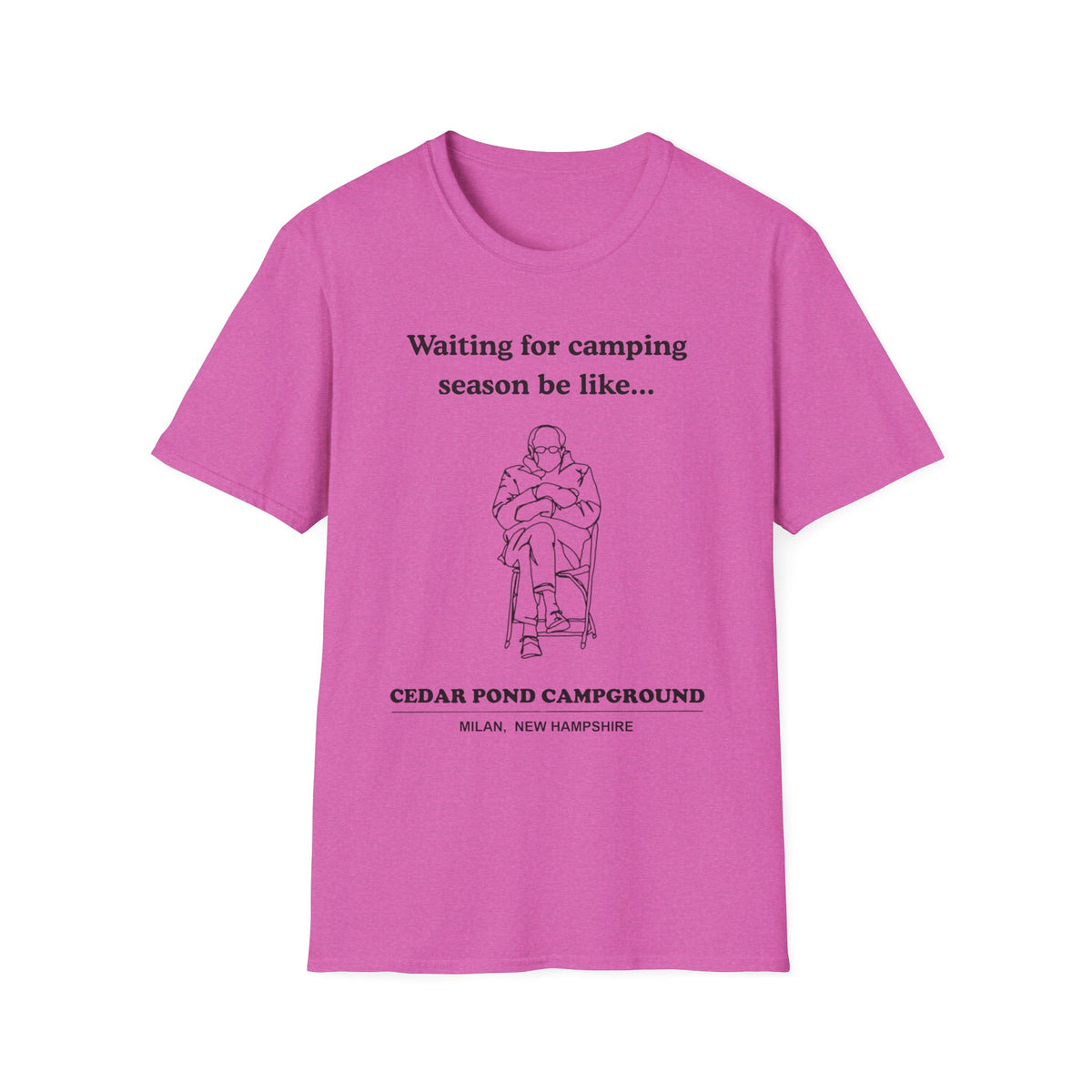 Waiting for Camping Season T-Shirt — Funny Camping Tee with Cozy Chair Graphic