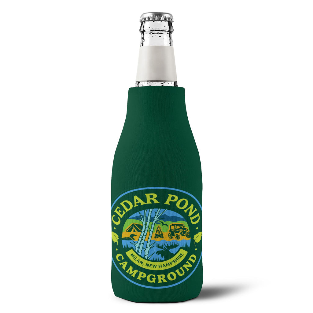 Cedar Pond Campground Zip-Up Bottle Cooler Sleeve