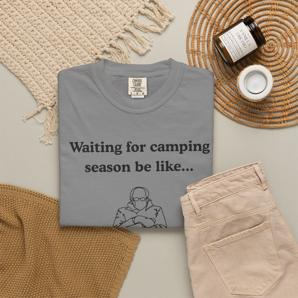 Camping Season Tee — "Waiting for camping season be like..." Cedar Pond Campground Shirt